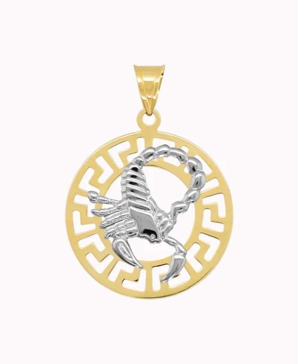 Skorpion znak zodiaku przywieszka pamiątka z białym złotem 585