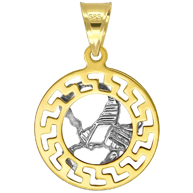 Skorpion znak zodiaku przywieszka pamiątka z białym złotem 585