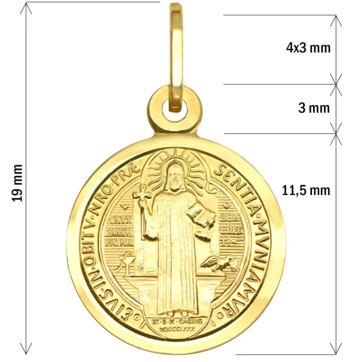 Złoty Medalik Św. Benedykta S 1,3g złoto 585