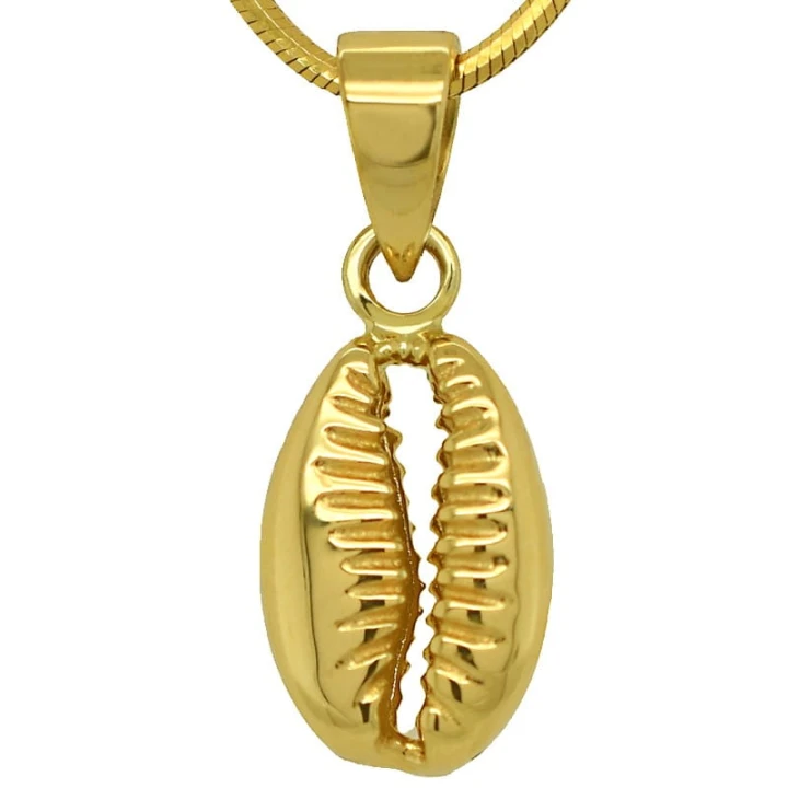 Złota Muszelka Kauri (ang. Cowry) zawieszka Pamiątka złoto 585