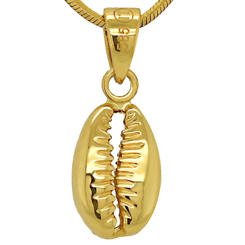 Złota Muszelka Kauri (ang. Cowry) zawieszka Pamiątka złoto 585