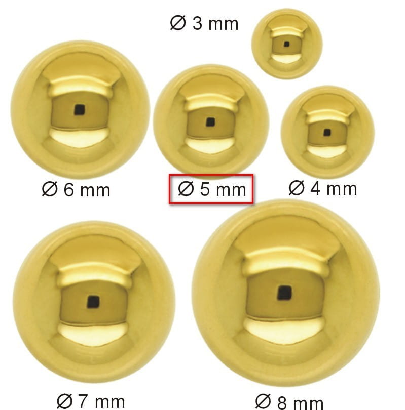 Złote Kolczyki Kuleczki sztyft 4,43mm/0,82g złoto 585