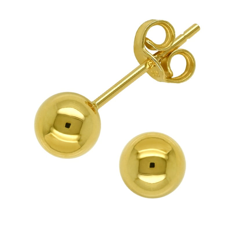 Złote Kolczyki Kuleczki sztyft 4,89mm/0,88g złoto 585