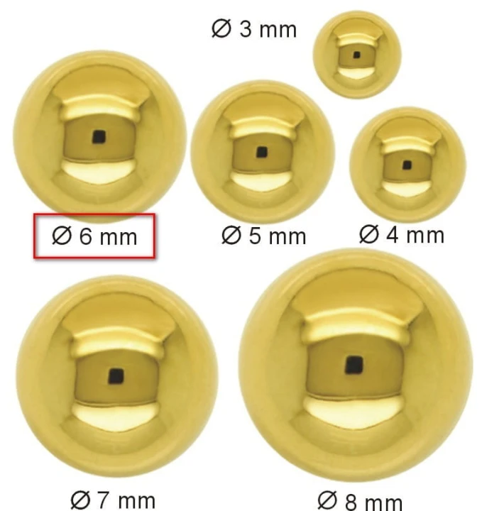 Złote Kolczyki Kuleczki sztyft 5,95mm/1,15g złoto 585