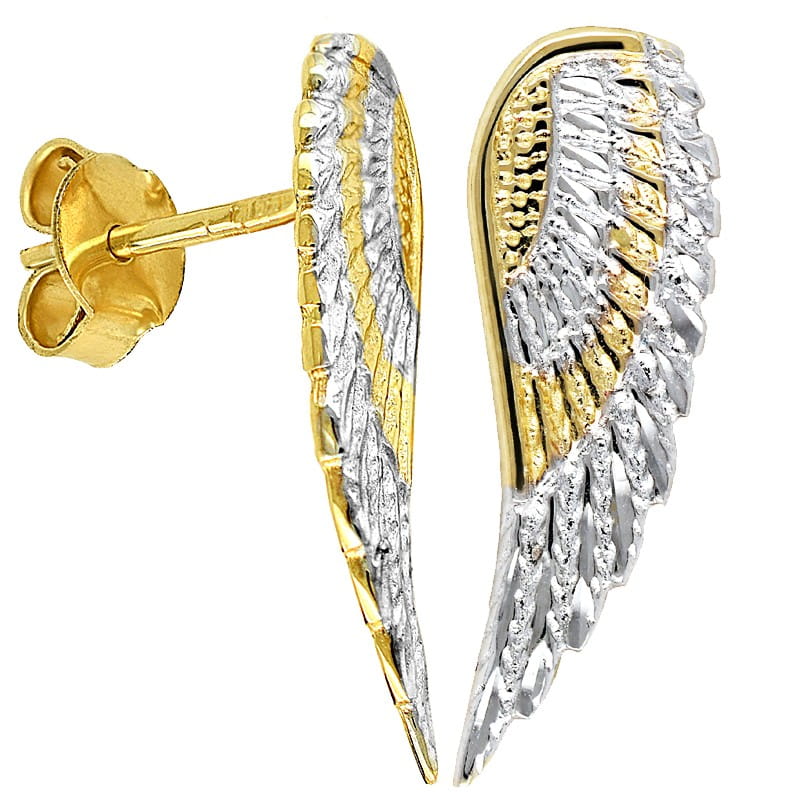 Złote kolczyki sztyft Skrzydła Anioła New Angel próba 585 2,12g