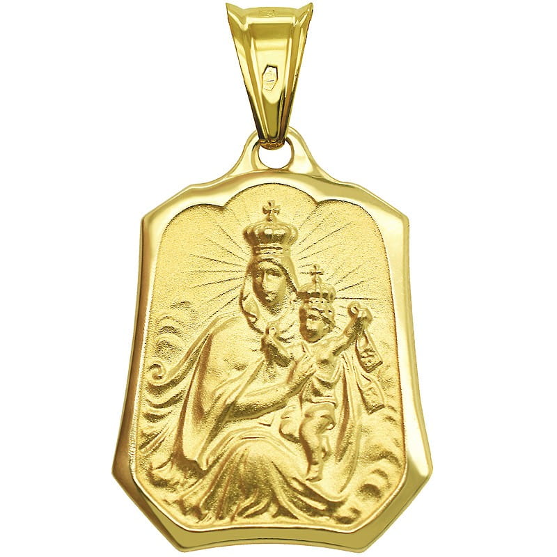 Złoty Szkaplerz, dwustronny medalik Matka Boża pr.585 XL