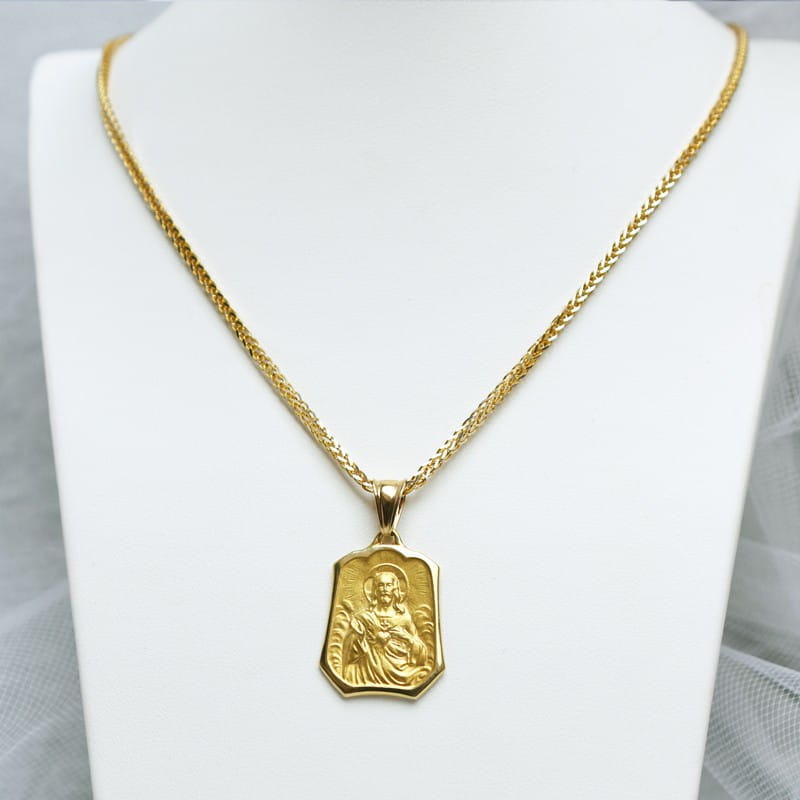 Złoty Szkaplerz, dwustronny medalik Matka Boża pr.585 XL