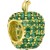 Charms Jabłko Modułowej bransolety  Green Pamiątka pr585 złoto