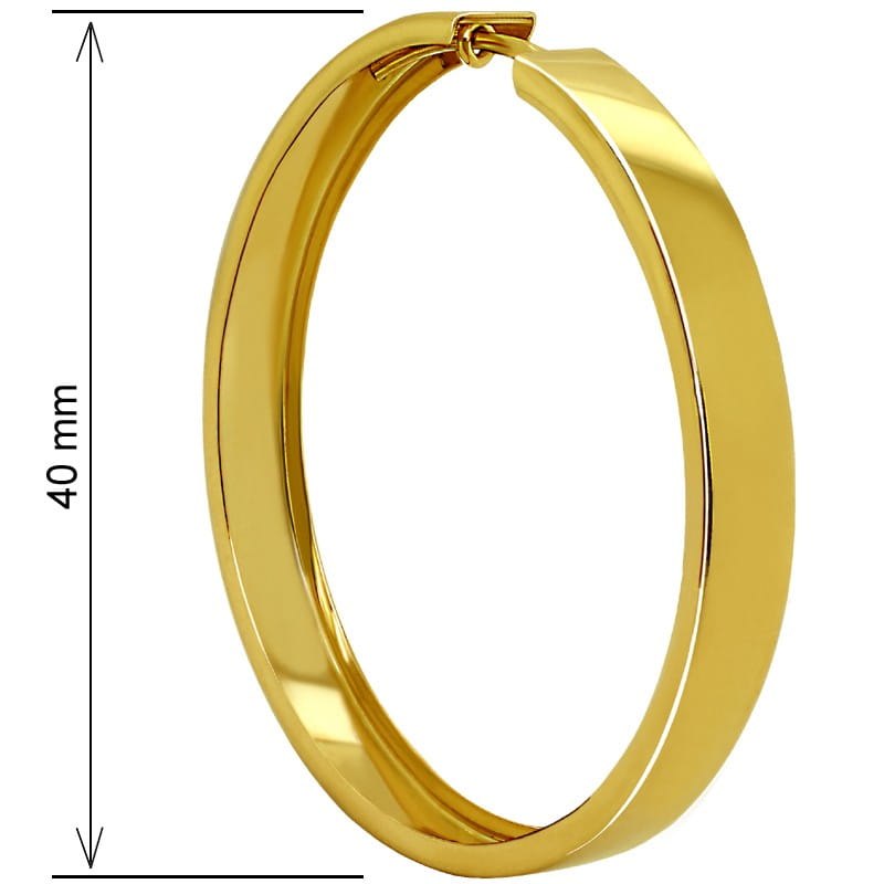 Złote Kolczyki koła Kreolki szerokie 5mm, L 3,5-4,0cm złoto próba 585 5,48g