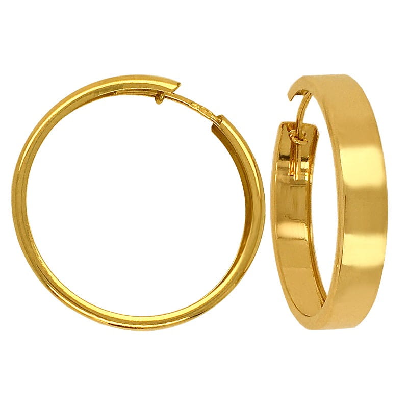 Złote Kolczyki koła Kreolki szerokie 5mm, L 3,5-4,0cm złoto próba 585 5,48g