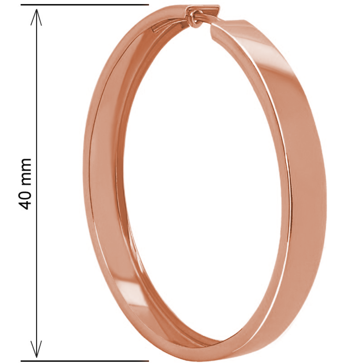 Złote Kolczyki koła Kreolki szerokie 5mm, L 3,5-4,0cm  złoto różowe próba 585