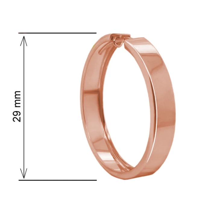 Złote Kolczyki koła Kreolki szerokie 5mm, 2,5cm złoto różowe próba 585