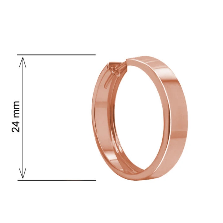 Złote Kolczyki koła Kreolki szerokie 5mm, XS 2,0-2,5cm złoto różowe próba 585 3,15g
