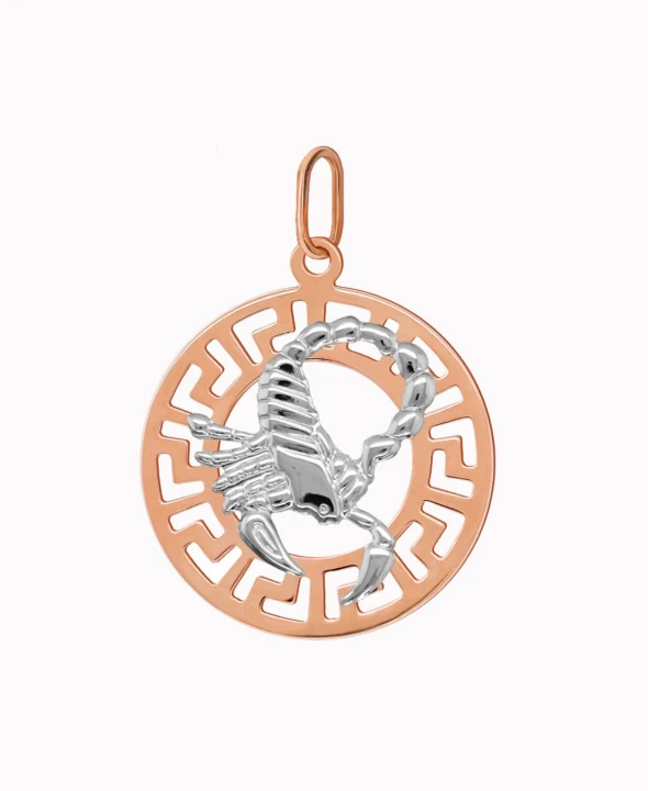 Skorpion znak zodiaku przywieszka pamiątka Czerwone i białe złoto pr.585