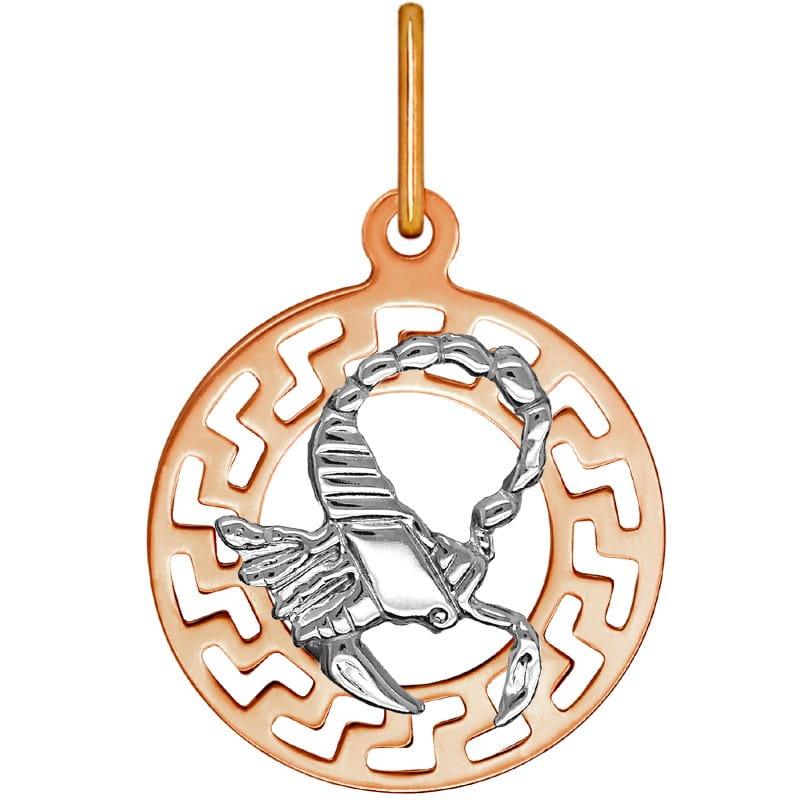 Skorpion znak zodiaku przywieszka pamiątka Czerwone i białe złoto pr.585