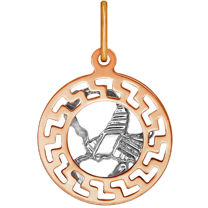 Skorpion znak zodiaku przywieszka pamiątka Czerwone i białe złoto pr.585