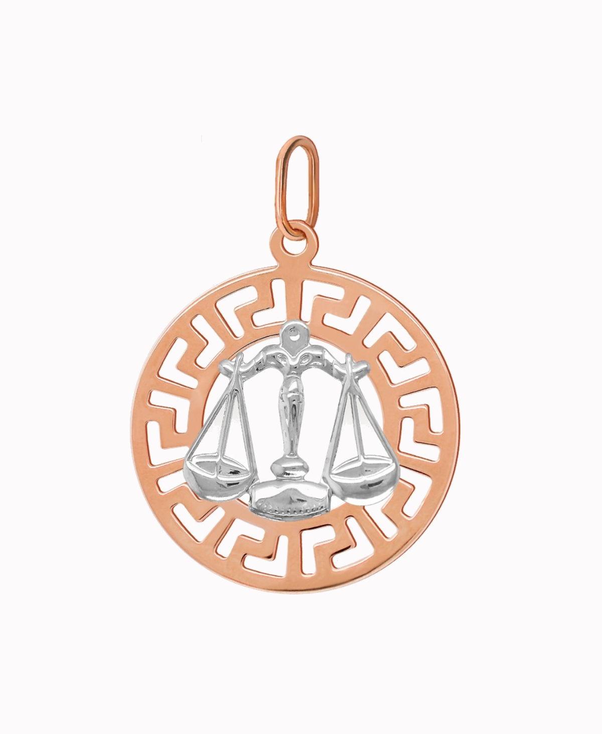 Waga znak zodiaku przywieszka pamiątka Czerwone i białe złoto pr. 585