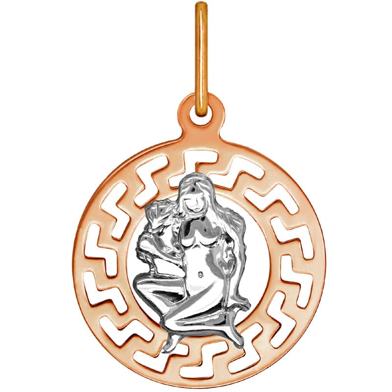 Panna znak zodiaku przywieszka pamiątka Czerwone i białe złoto pr. 585