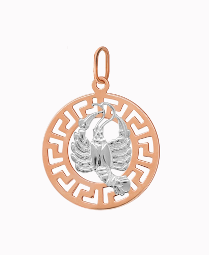 Rak znak zodiaku przywieszka pamiątka Czerwone i białe złoto pr.585
