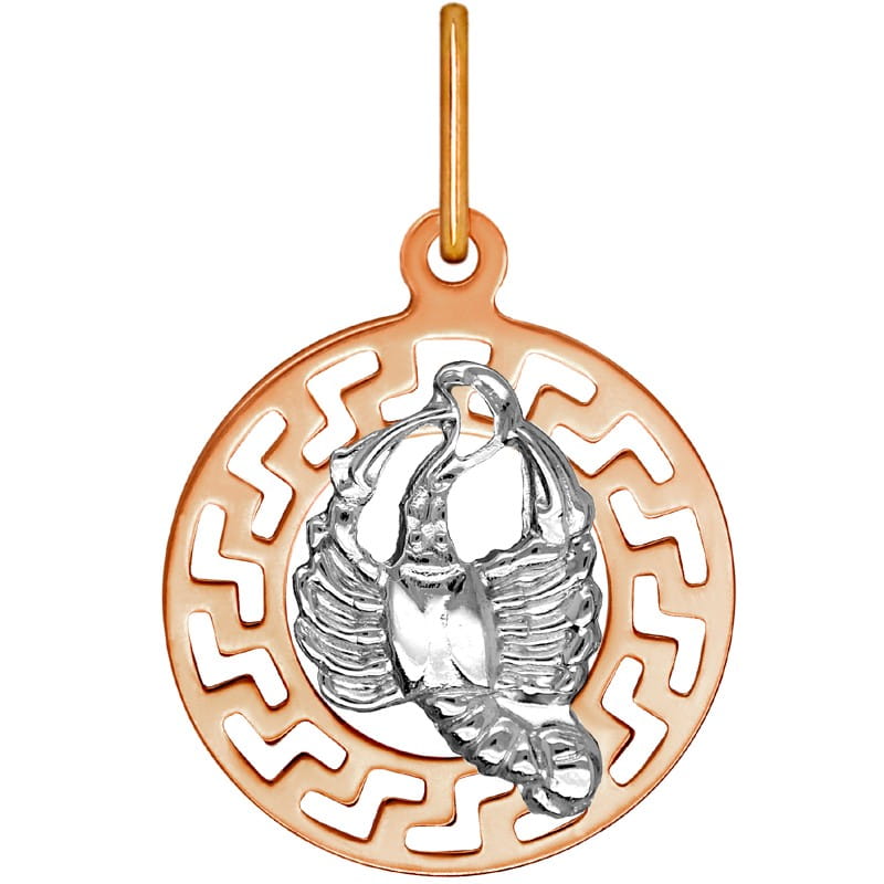 Rak znak zodiaku przywieszka pamiątka Czerwone i białe złoto pr.585