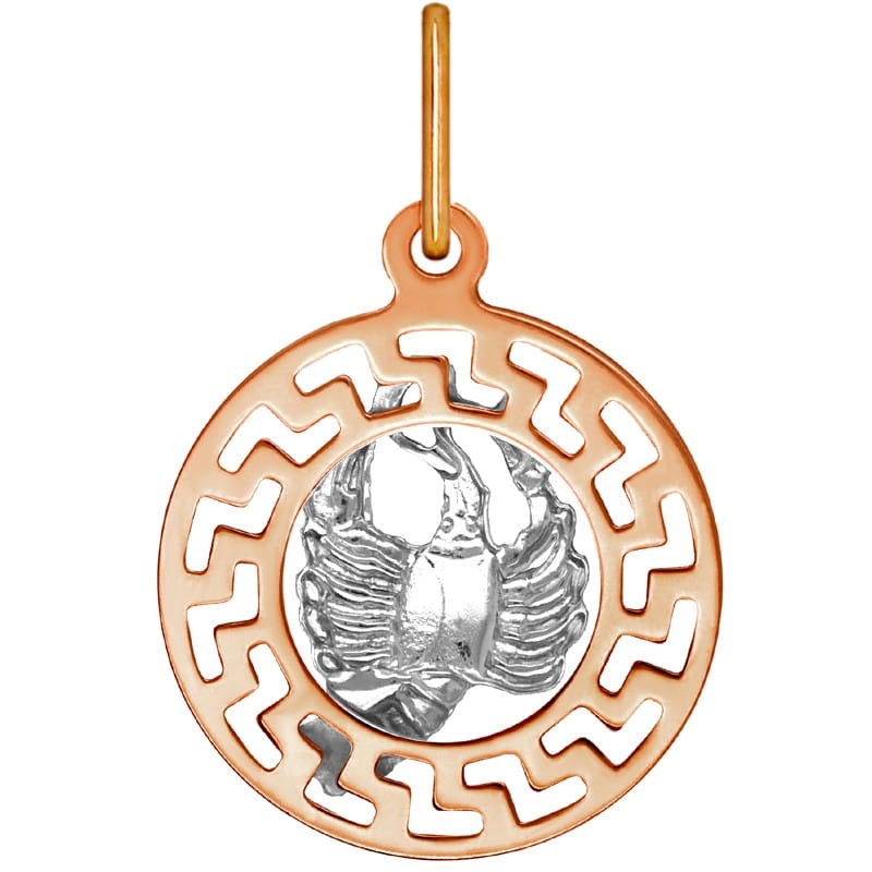 Rak znak zodiaku przywieszka pamiątka Czerwone i białe złoto pr.585