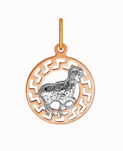 Baran znak zodiaku przywieszka pamiątka Czerwone i białe złoto pr.585