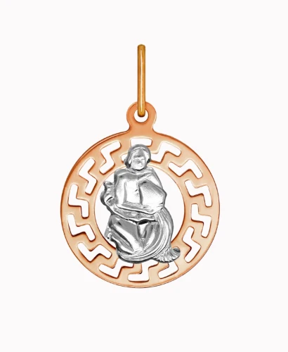 Wodnik znak zodiaku przywieszka pamiątka Czerwone i białe złoto pr.585