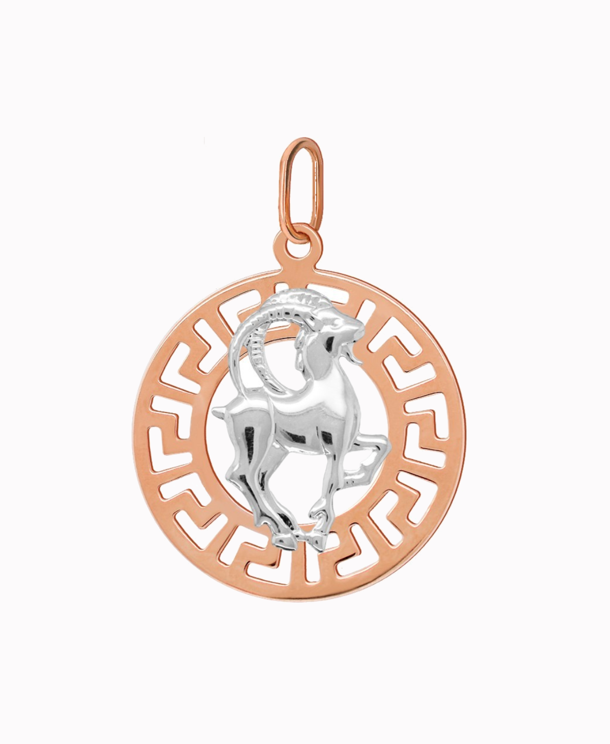 Koziorożec znak zodiaku przywieszka pamiątka Czerwone i białe złoto 585