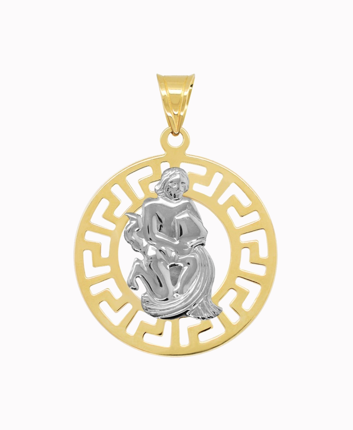 Wodnik znak zodiaku L przywieszka pamiątka z białym złotem 585
