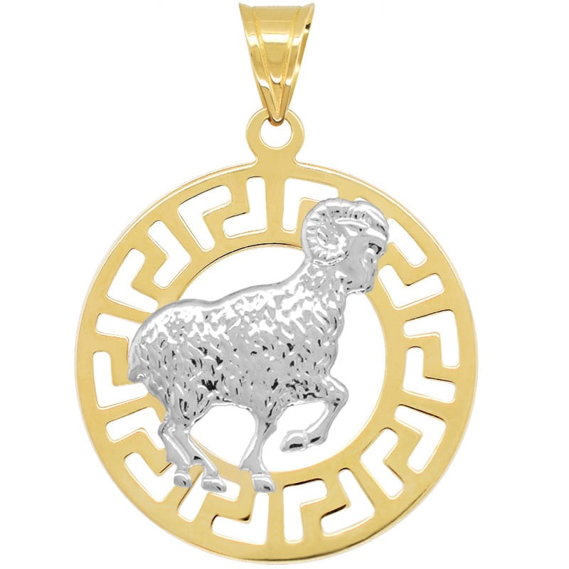 Baran znak zodiaku L przywieszka pamiątka z białym złotem 585