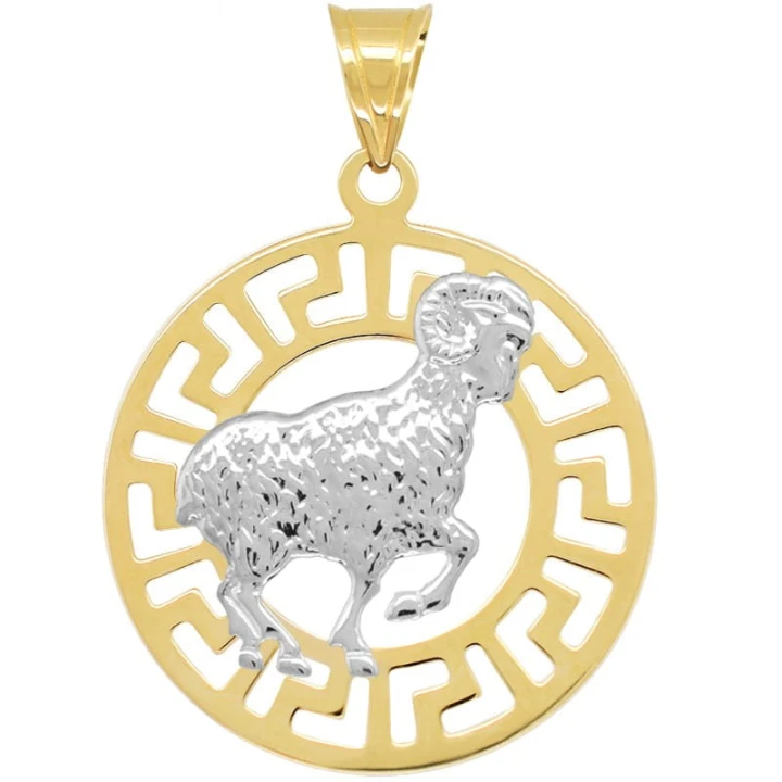 Baran znak zodiaku L przywieszka pamiątka z białym złotem 585