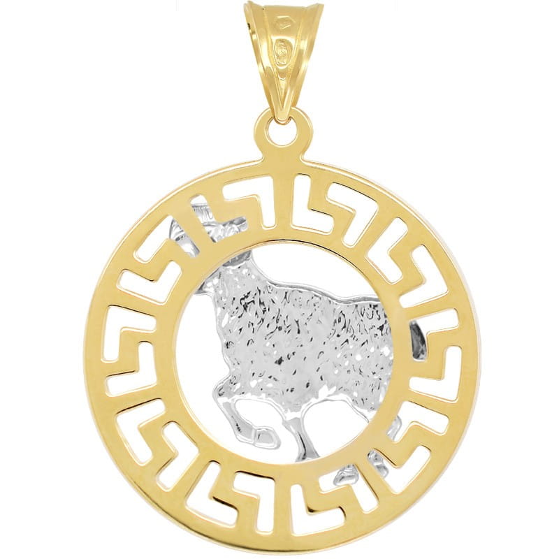 Baran znak zodiaku L przywieszka pamiątka z białym złotem 585