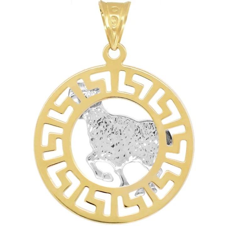 Baran znak zodiaku L przywieszka pamiątka z białym złotem 585