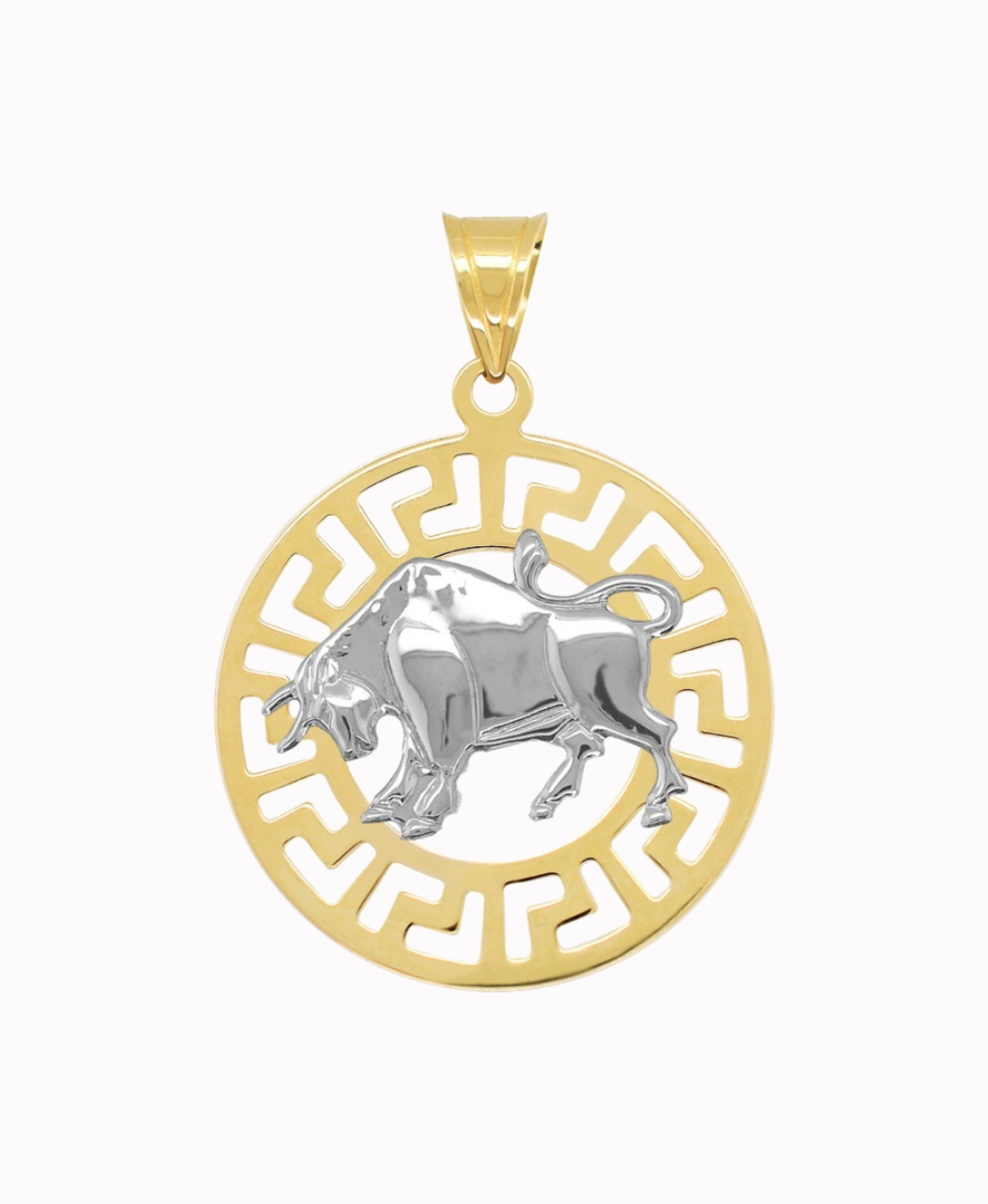 Byk znak zodiaku L przywieszka pamiątka z białym złotem 585