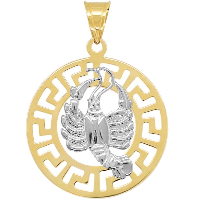 Rak znak zodiaku L przywieszka pamiątka z białym złotem 585