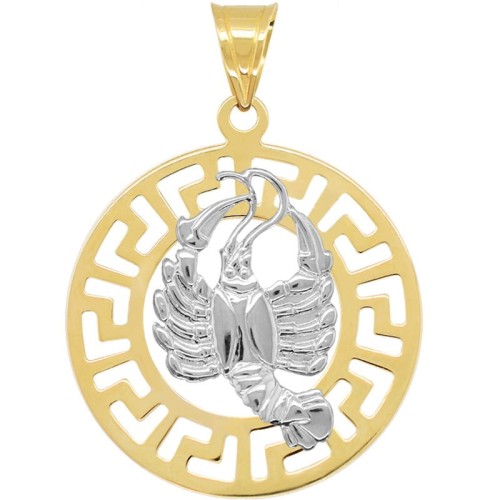 Rak znak zodiaku L przywieszka pamiątka z białym złotem 585