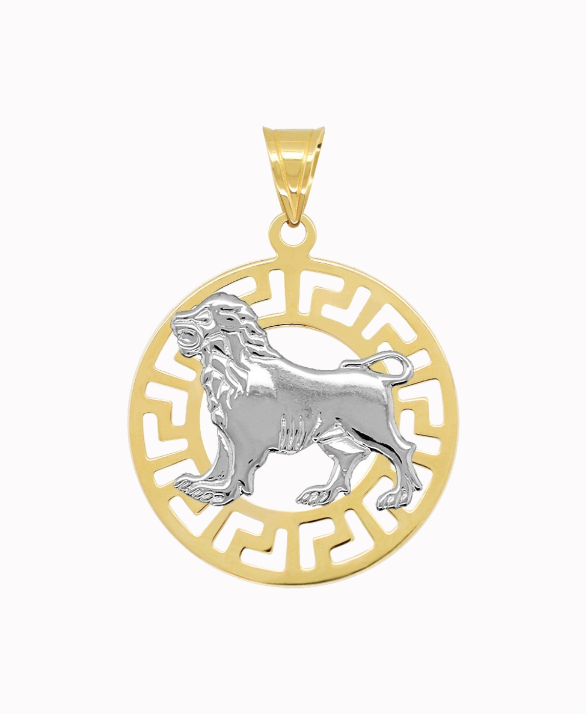 Lew znak zodiaku L przywieszka pamiątka z białym złotem 585