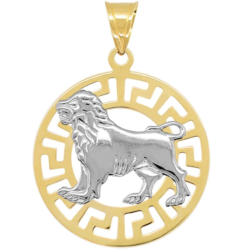 Lew znak zodiaku L przywieszka pamiątka z białym złotem 585