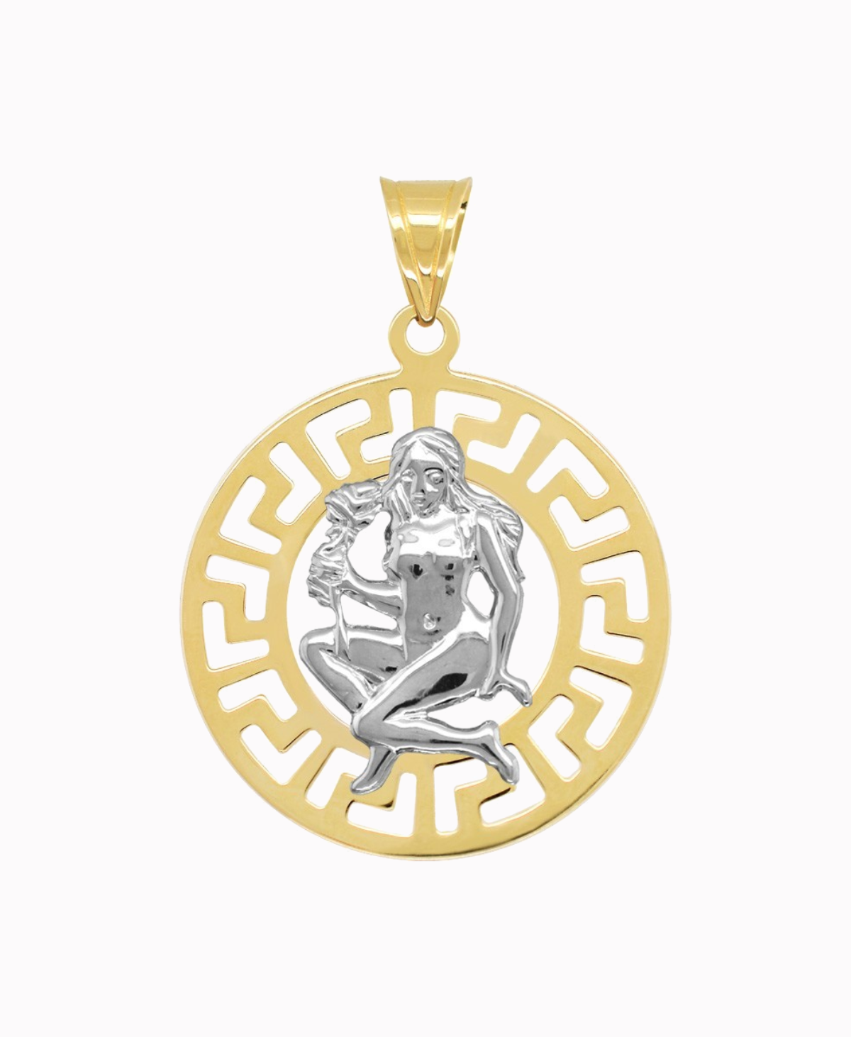Panna znak zodiaku L przywieszka pamiątka z białym złotem 585