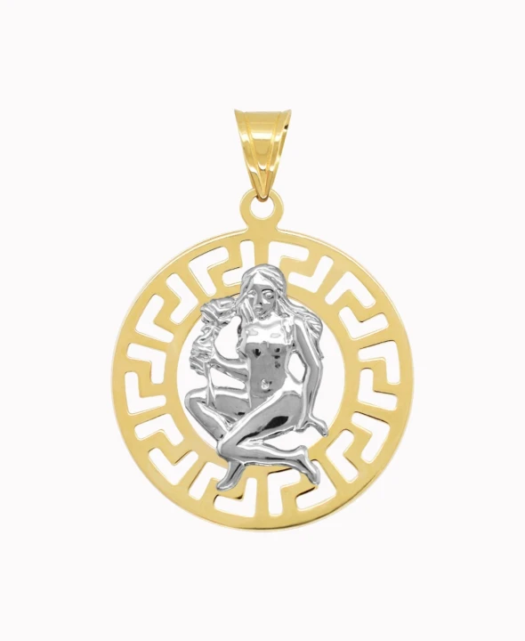 Panna znak zodiaku L przywieszka pamiątka z białym złotem 585