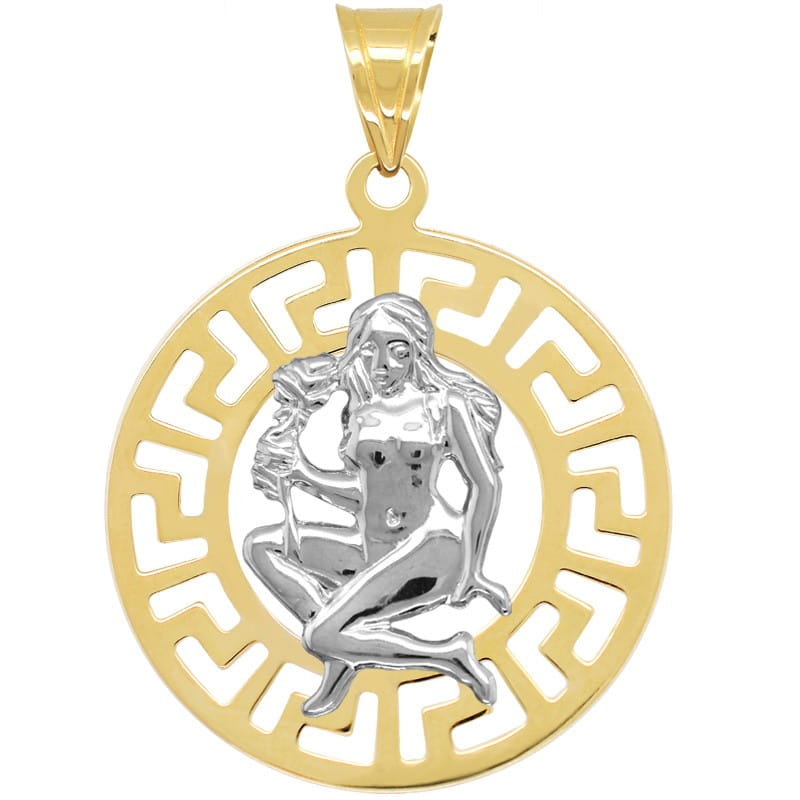 Panna znak zodiaku L przywieszka pamiątka z białym złotem 585