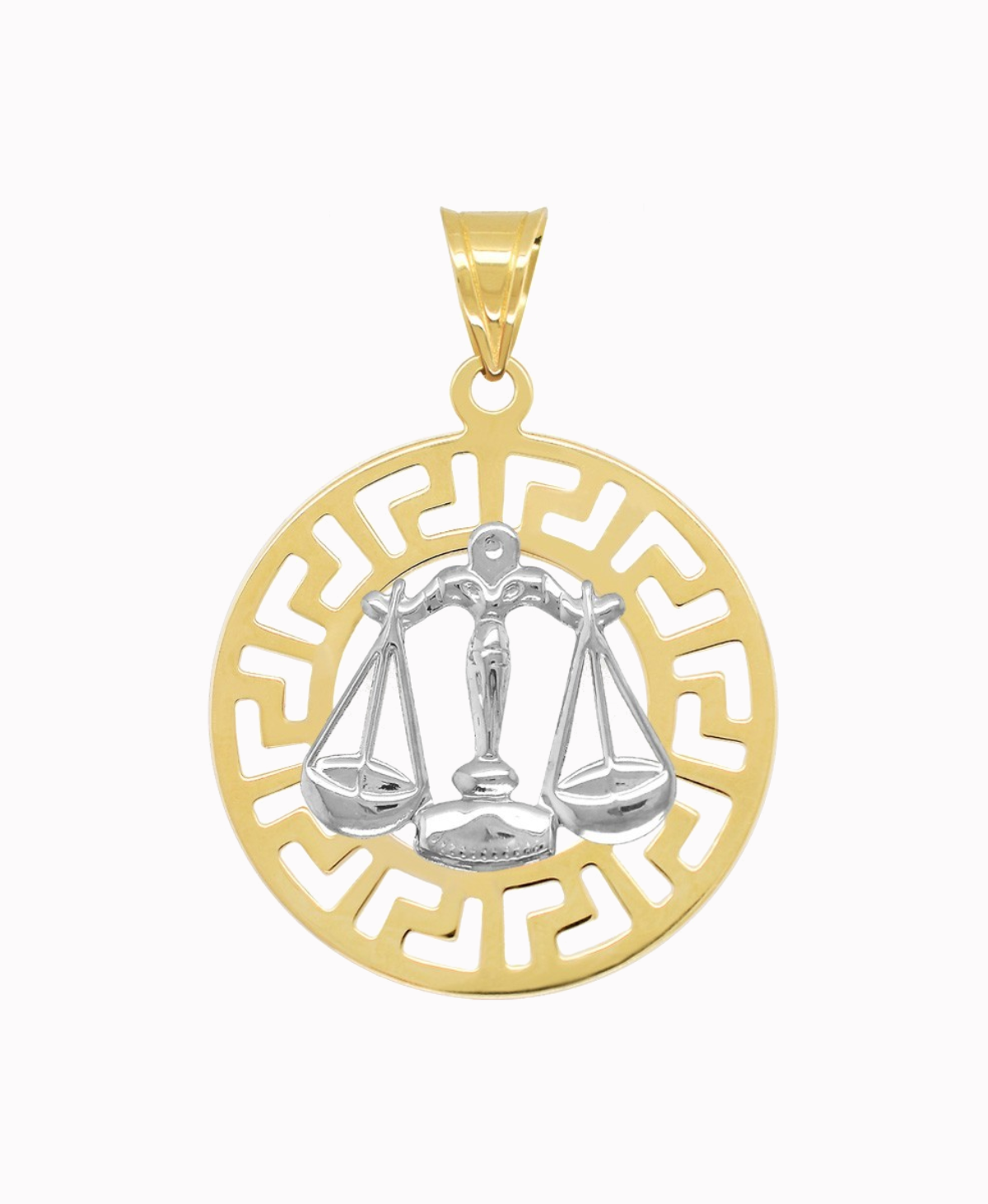 Waga znak zodiaku L przywieszka pamiątka z białym złotem 585