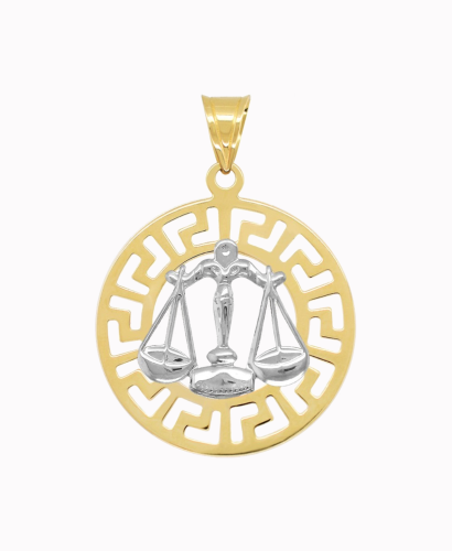 Waga znak zodiaku L przywieszka pamiątka z białym złotem 585