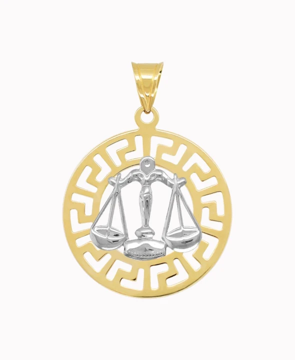 Waga znak zodiaku L przywieszka pamiątka z białym złotem 585