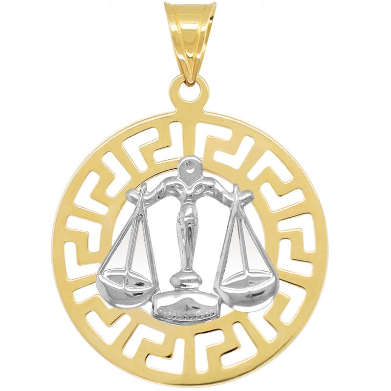 Waga znak zodiaku L przywieszka pamiątka z białym złotem 585