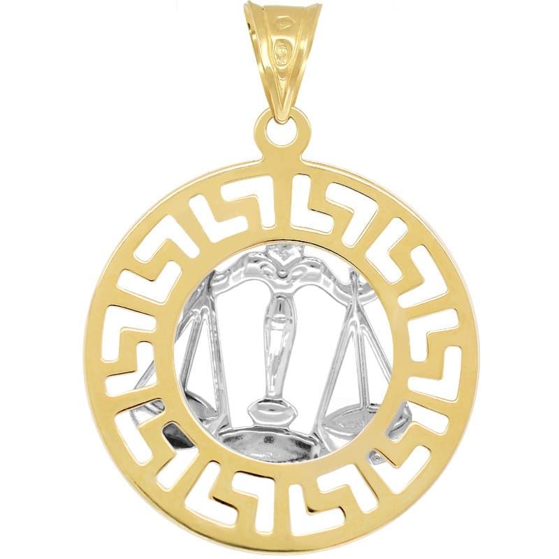 Waga znak zodiaku L przywieszka pamiątka z białym złotem 585