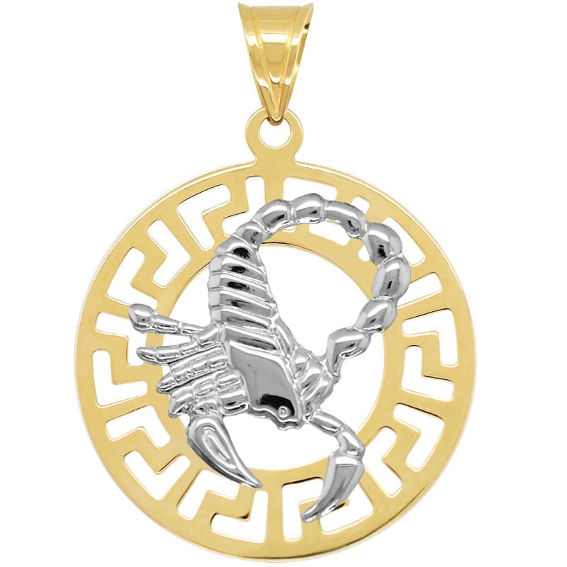 Skorpion znak zodiaku L przywieszka pamiątka z białym złotem 585