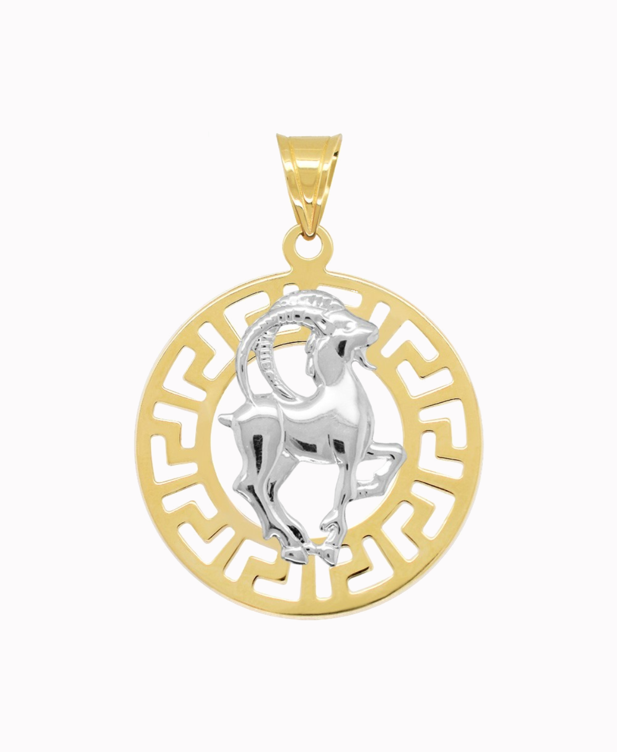 Koziorożec znak zodiaku L przywieszka pamiątka z białym złotem 585