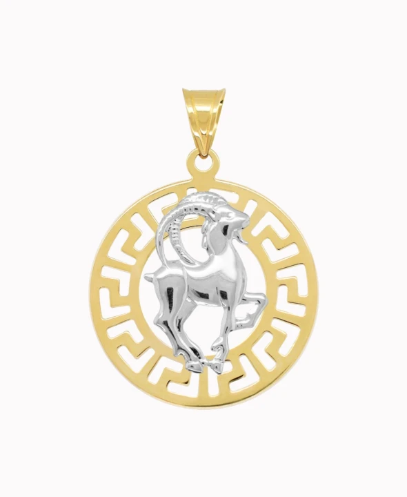 Koziorożec znak zodiaku L przywieszka pamiątka z białym złotem 585