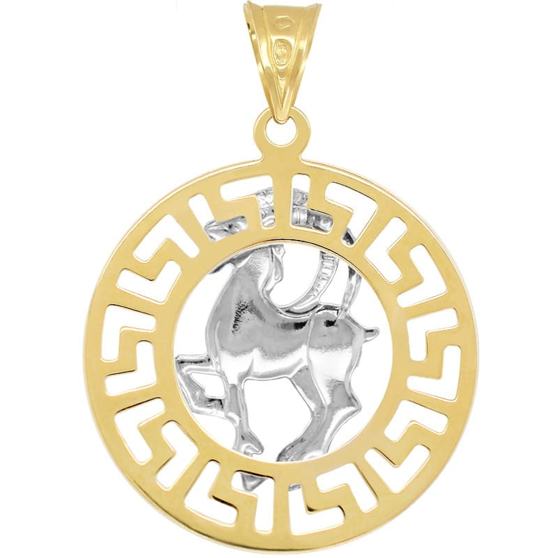 Koziorożec znak zodiaku L przywieszka pamiątka z białym złotem 585